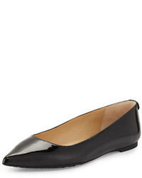 MICHAEL Michael Kors Michl Michl Kors Arianna Patent Pointed Toe Flat Black