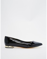 Ted Baker Pasces Black Patent Leather Flat Shoes