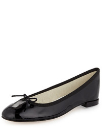 Repetto Patent Leather Ballerina Flat With Bow Black
