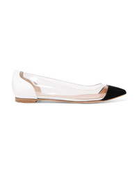 Gianvito Rossi Plexi Patent Leather And Pvc Point Toe Flats