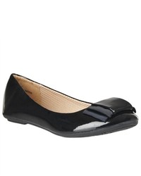 Riverberry Sami Bow Detail Ballet Flats Black Patent Size 65