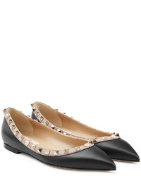 Valentino Rockstud Leather Ballerinas