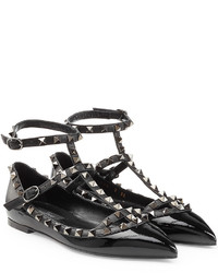 Valentino Rockstud Leather Ballerinas