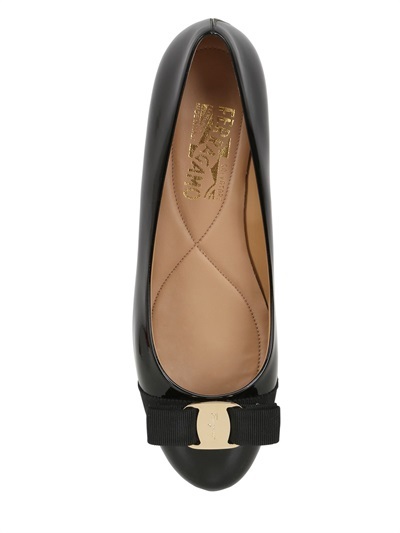 Salvatore Ferragamo Varina Patent Leather Ballerina Flats, $469