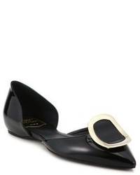 Roger Vivier Sexy Choc Patent Leather Dorsay Flats