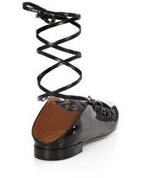 Givenchy Showline Patent Leather Lace Up Ballet Flats