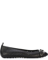 Tod's Perforated Buckled Ballerinas
