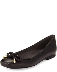 Stuart Weitzman Trumpets Braided Trim Ballerina Flat Black