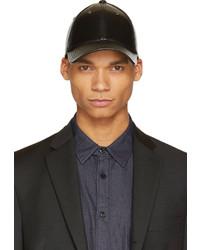 Marc by Marc Jacobs Black Grained Leather Cap