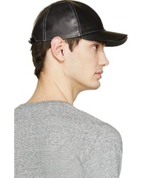 Marc Jacobs Black Leather Baseball Cap