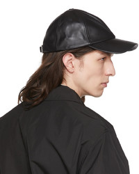 C2h4 Black Leather Cap