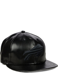 New Era Buffalo Bills Faux Leather Black On Black 9fifty Snapback Cap