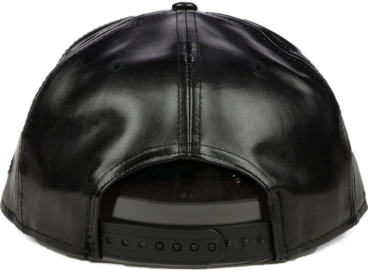 KTZ Chicago Bears Faux-Leather 9Fifty Snapback Cap in Black for