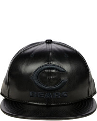 New Era Chicago Bears Faux Leather Black On Black 9fifty Snapback Cap