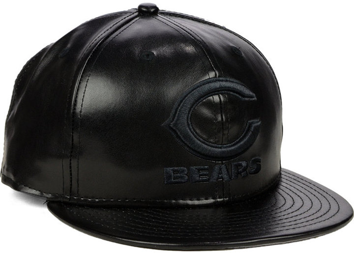 KTZ Chicago Bears Faux-Leather 9Fifty Snapback Cap in Black for Men