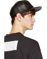 D By D Black Perforated Leather Look Cap