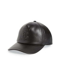 Burberry Debossed Monogram Leather Baseball Cap