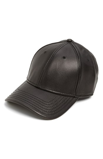 Gents Leather Baseball Cap Black One Size, $99 | Nordstrom | Lookastic.com