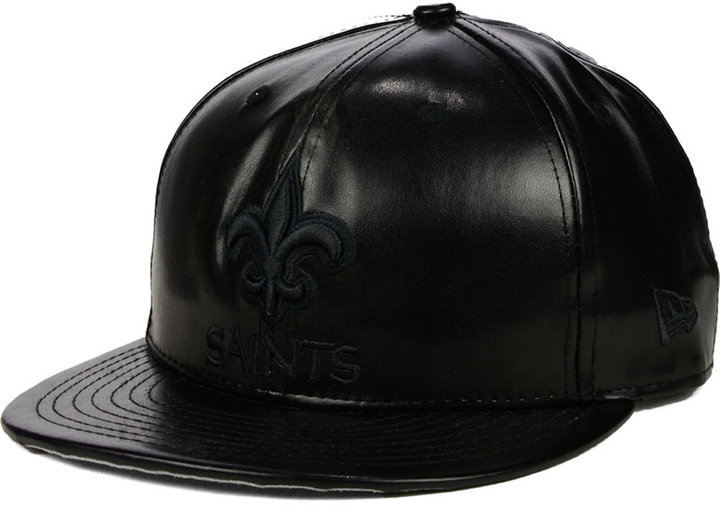 KTZ New Orleans Saints Faux-Leather 9Fifty Snapback Cap in Black for Men