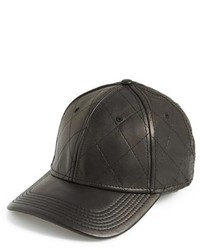Gents Quilted Leather Baseball Cap