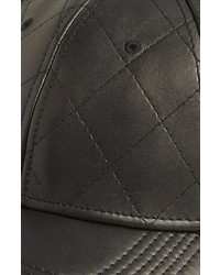 Gents Quilted Leather Baseball Cap