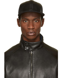 Damir Doma Silent By Black Leather Panel Baseball Cap