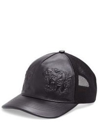 Gucci Tigers Embossed Leather Baseball Hat