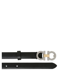 Salvatore Ferragamo 16mm Gancini Swarovski Leather Belt