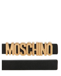 Moschino 20mm Studs Logo Leather Belt