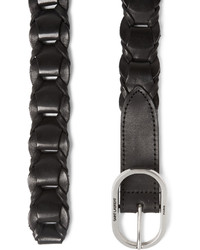 Saint Laurent 25cm Black Braided Leather Belt