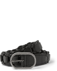 Saint Laurent 25cm Black Braided Leather Belt