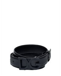 Dolce & Gabbana 30mm Rubberized Dg Leather Belt