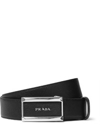 Prada 35cm Black Saffiano Leather Belt, $410 | MR PORTER | Lookastic