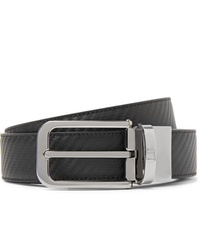 Dunhill 3cm Black And Dark Brown Reversible Chassis Leather Belt