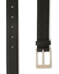 Gucci 3cm Black Embossed Leather Belt