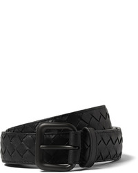 Bottega Veneta 3cm Black Intrecciato Leather Belt
