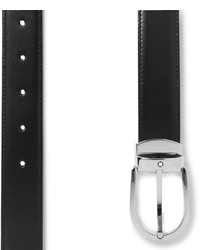 Montblanc 3cm Black Leather Belt