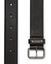 Saint Laurent 3cm Black Pebble Grain Leather Belt
