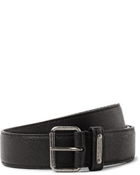 Saint Laurent 3cm Black Pebble Grain Leather Belt