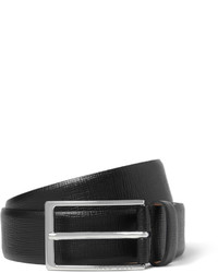 Hugo Boss 3cm Black Textured Leather Belt