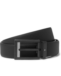 Montblanc 3cm Black Textured Leather Belt