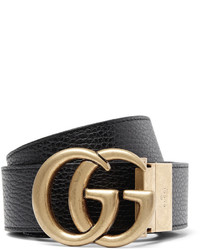 Gucci 4cm Black And Merlot Reversible Full Grain Leather Belt