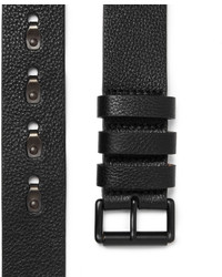 Lanvin 4cm Black Leather And Burnished Metal Belt