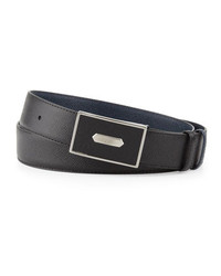 Alfred Dunhill Bourdon Leather Belt Black