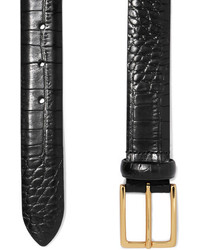 Andersons Andersons Croc Effect Leather Belt Black