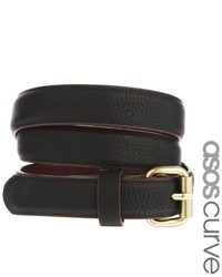 Asos Curve Skinny Belt With Contrast Edge Paint
