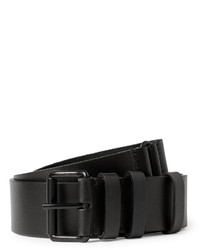 Lanvin Black 3cm Leather And Grosgrain Belt