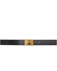 Moschino Black And Gold Logo Belt