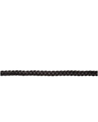 Saint Laurent Black Braided Thin Logo Belt
