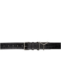 Y/Project Black Croc Logo Belt